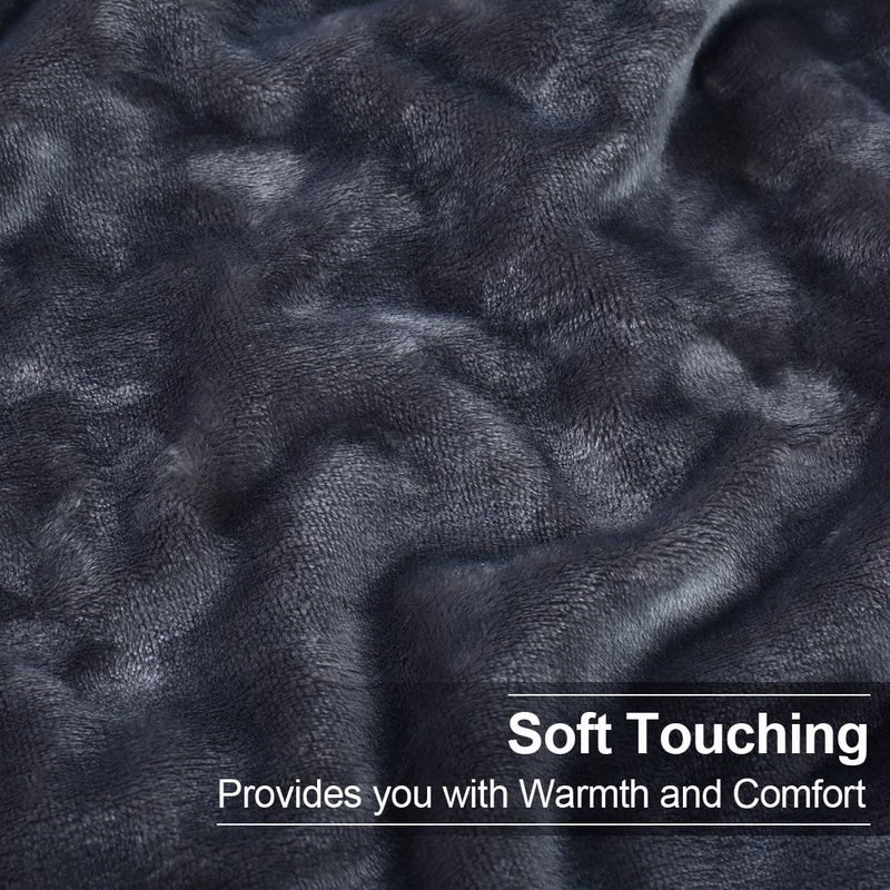 EASELAND Soft Twin Size Blanket All Season Warm Fuzzy Microplush Lightweight Thermal Fleece Blankets for Couch Bed Sofa,66x90 Inches,Dark Grey - Image 4